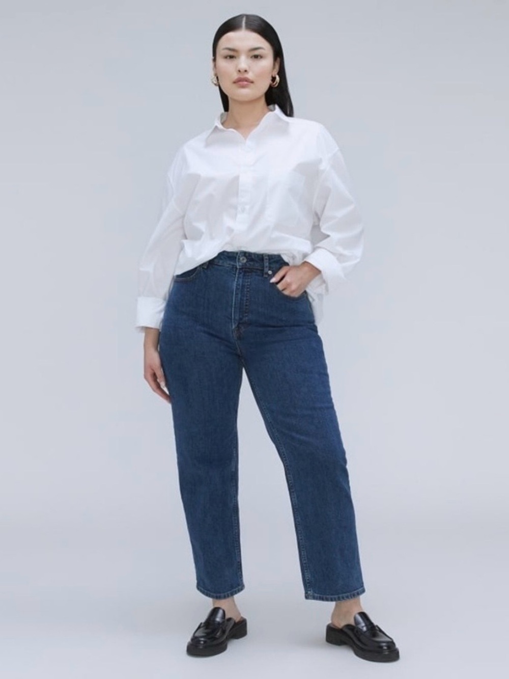 Everlane The Curvy Way High Jeans Organic Cotton Vintage Indigo Size 30